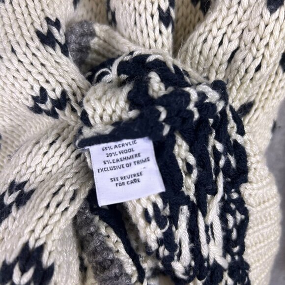 525 America Sweater Women's L Ivory Cashmere Wool Blend Ski Holiday Cozy Chunky - Picture 9 of 12